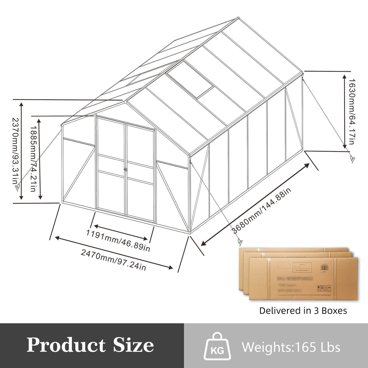 Gain Height Windproof All Season Outdoor Garden Shelter