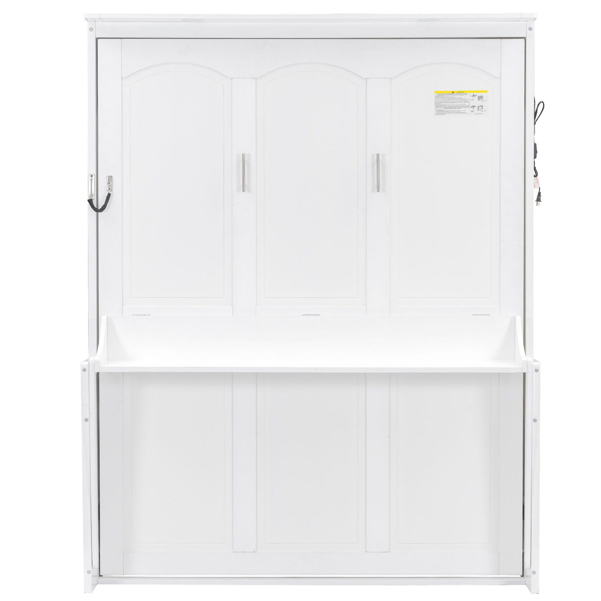 Murphy Bed With Desk, LED Lights & USB Charging Station