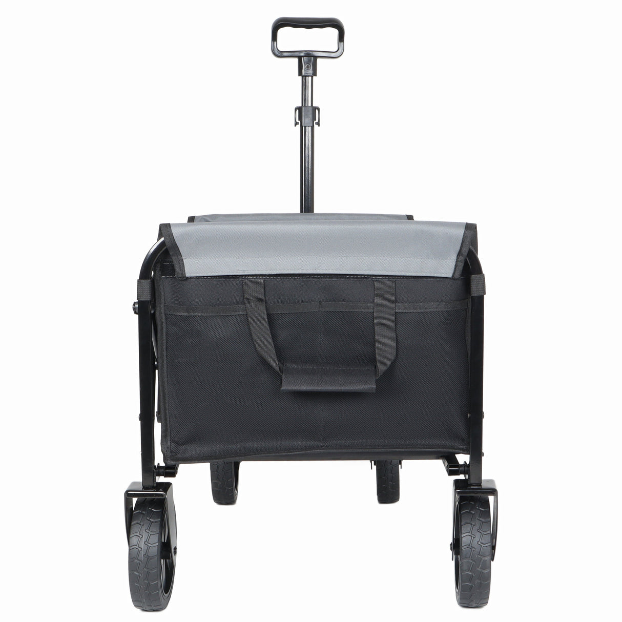 All-in-One Convertible Folding 4-Wheel Trolley with Bench Seat and Dog Leash