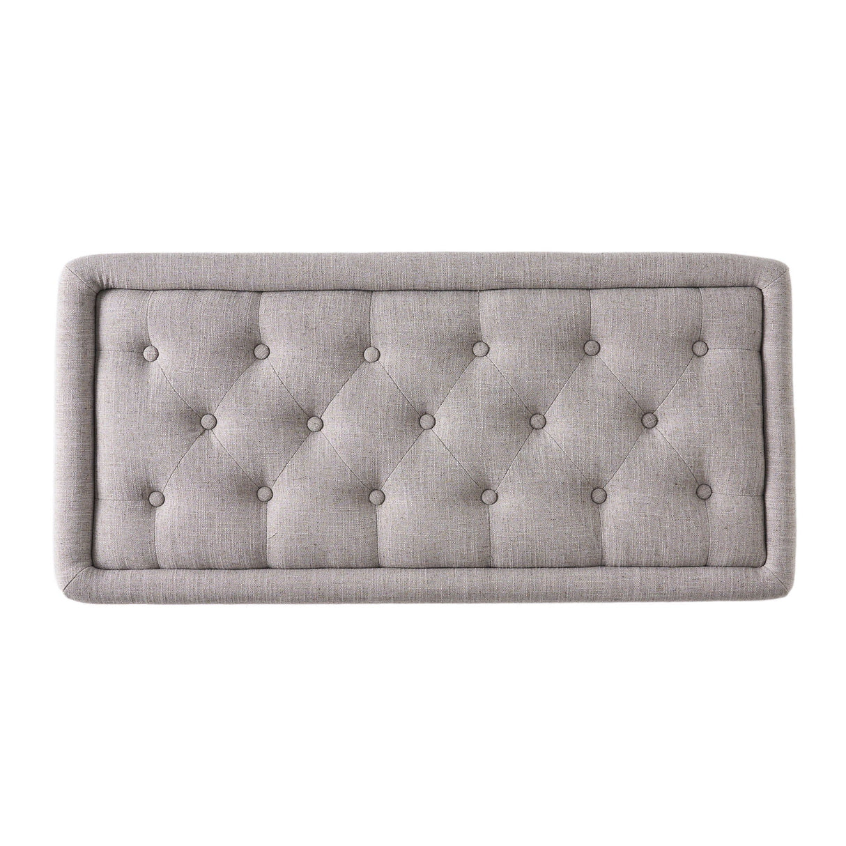 Dean - Fabric Storage Wide Tufted Rectangle Ottoman - Gray