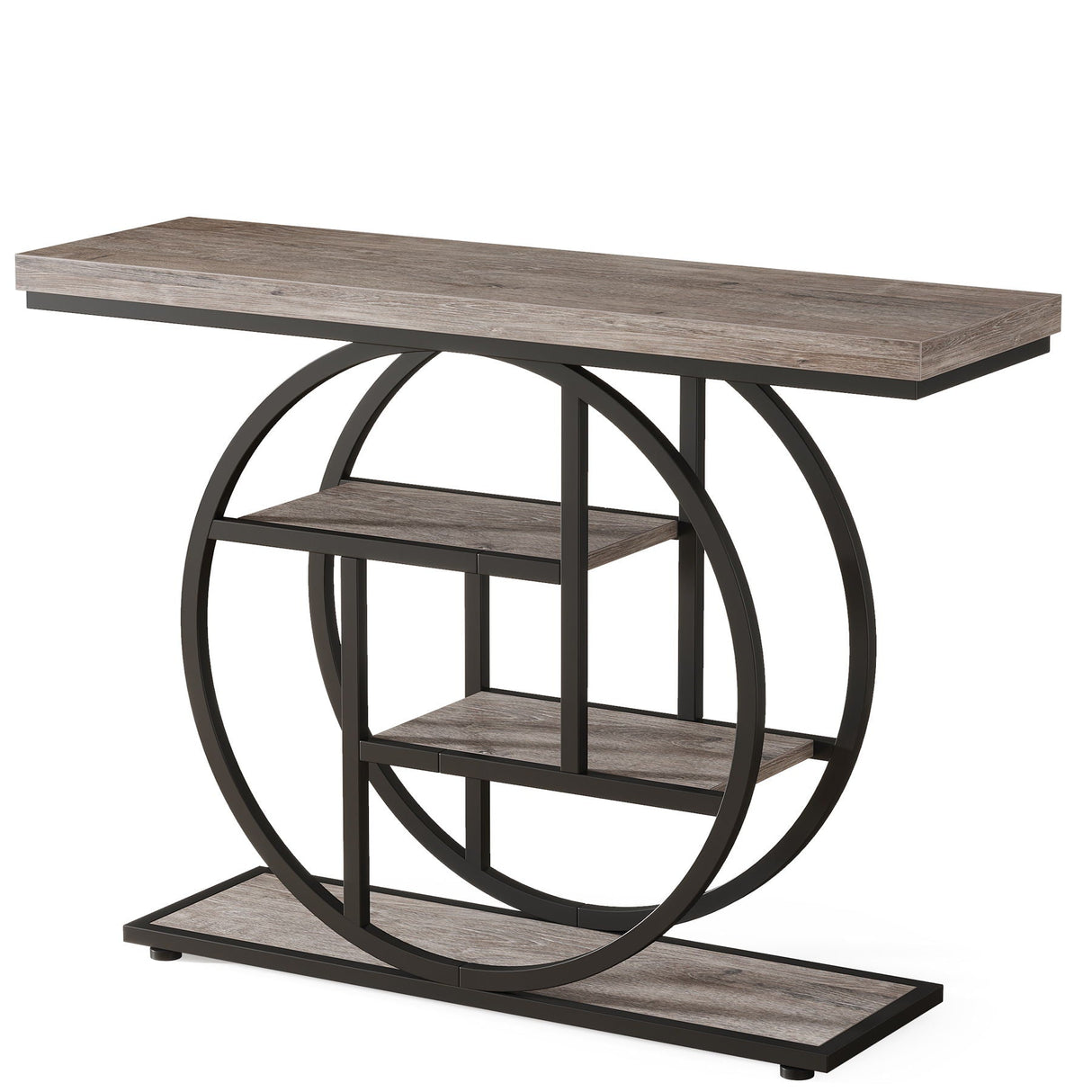 Console Table With 4-Tier Design For Living Hallway