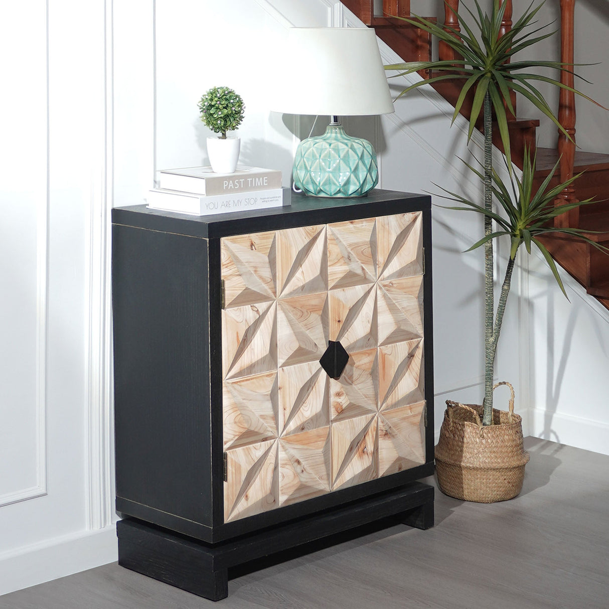 3D Geometric Double-Door Cabinet