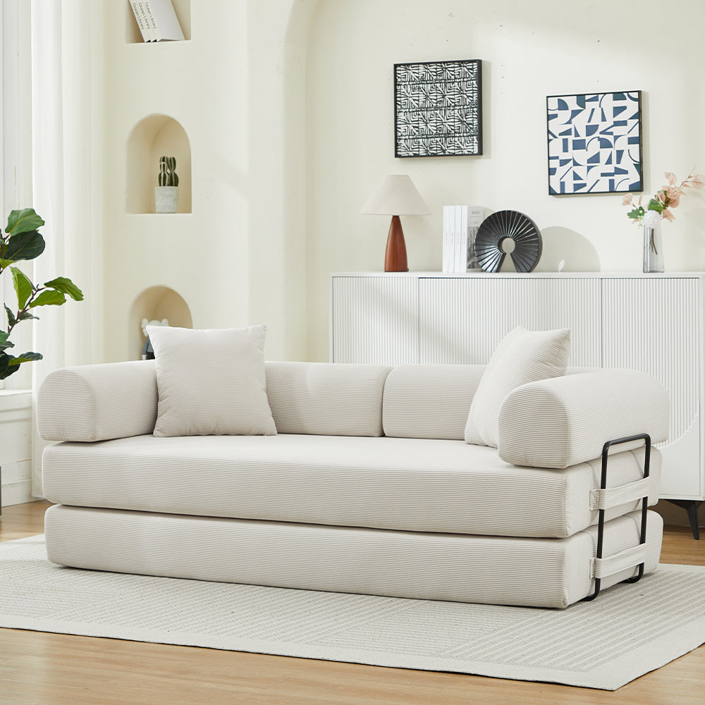 Folding Sofa Bed Convertible Couch with 2 Pillows