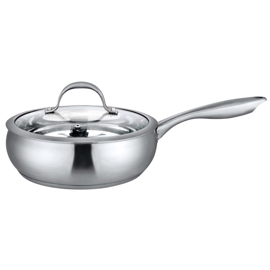Stainless Cookware 9.5-Inch Fry Pan with Lid