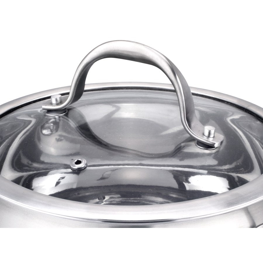 Stainless Cookware 9.5-Inch Fry Pan with Lid
