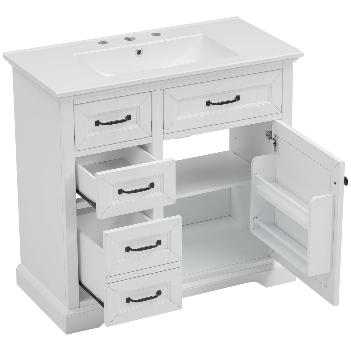 36-Inch Bathroom Vanity with Ceramic Sink Top
