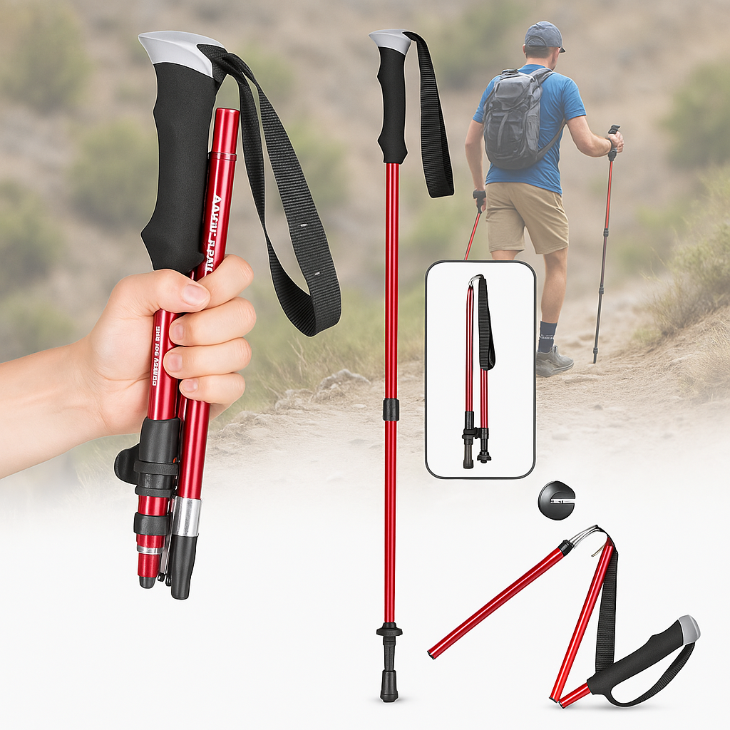 Adjustable Foldable Hiking Poles 110–135cm Trekking Sticks