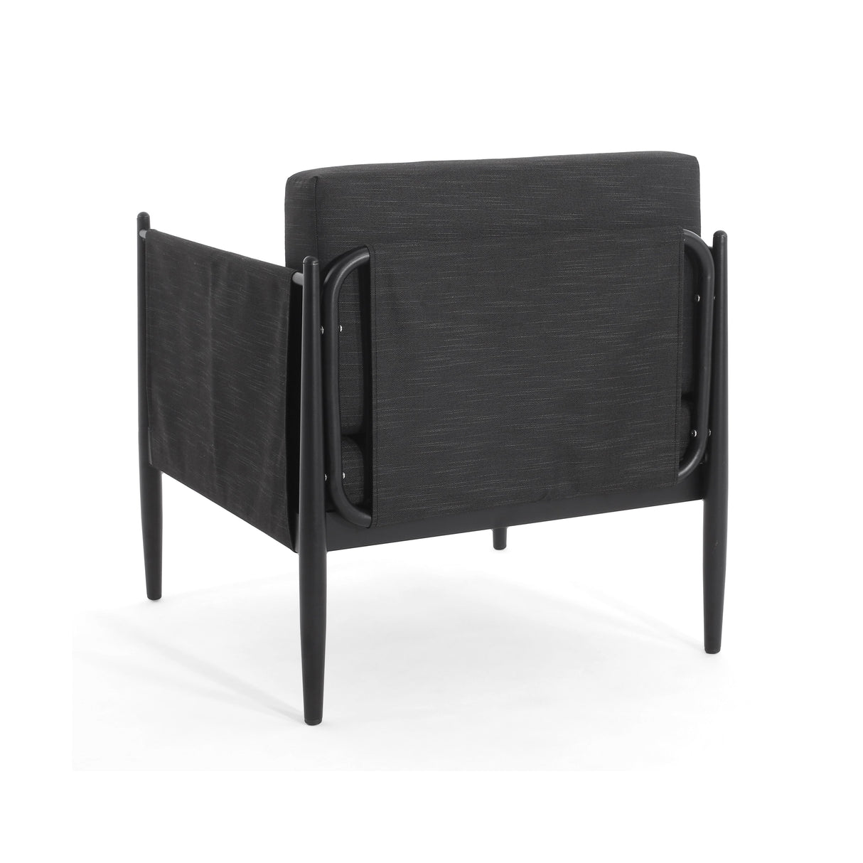 Dawson Outdoor Patio 2pcs Black Aluminum Club Chair Set with Water-Resistant Cushions