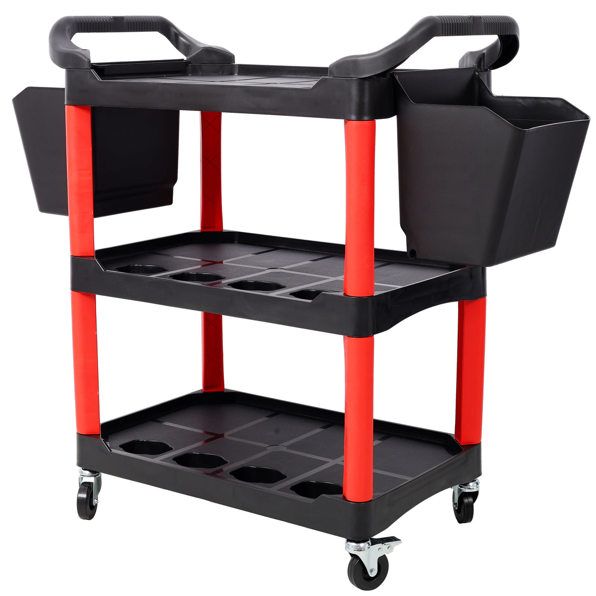 3 Tier Rolling Auto Detail Cart With Wheels