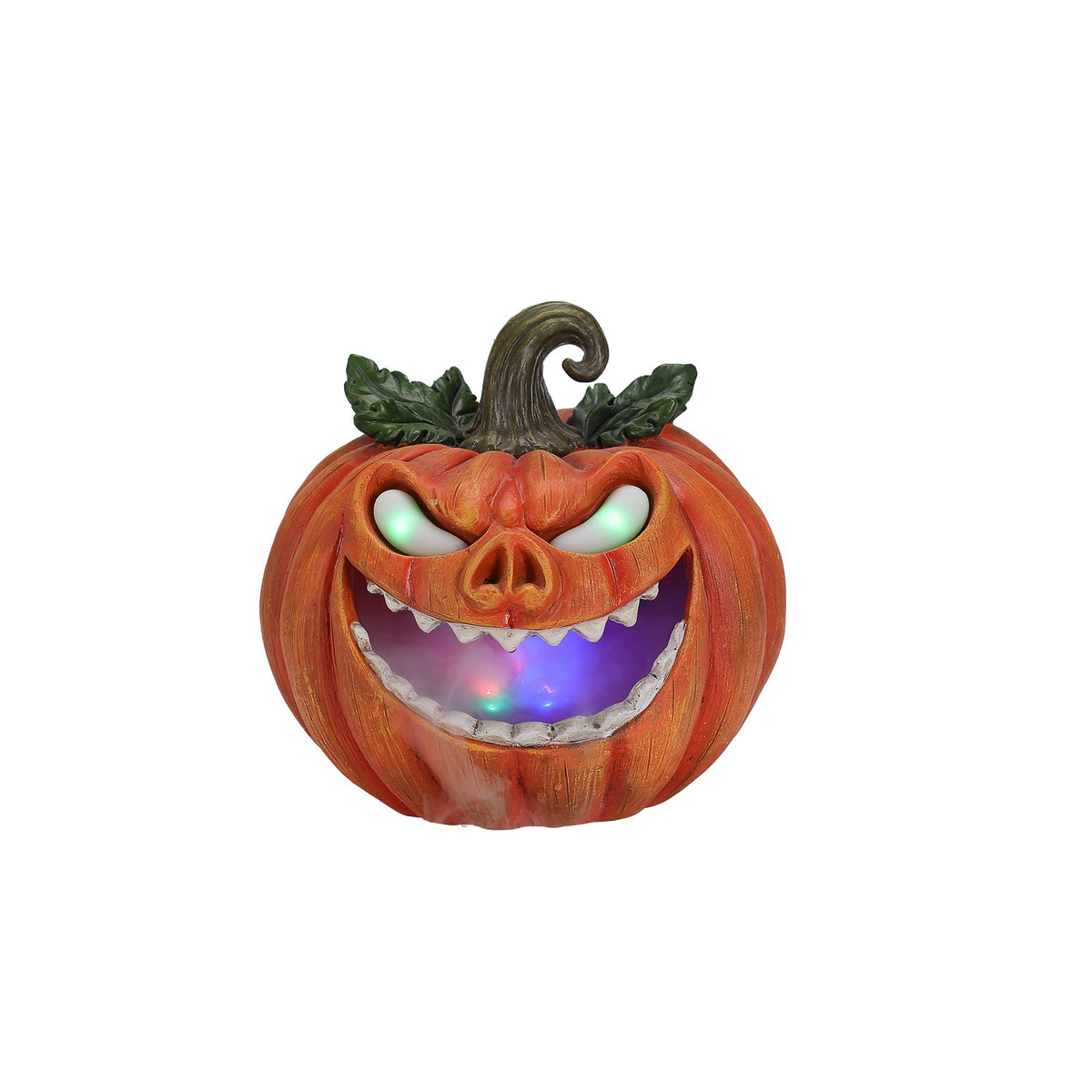 Halloween Pumpkin Monster Mist Sprayer, LED Light Up Fogger Figurine
