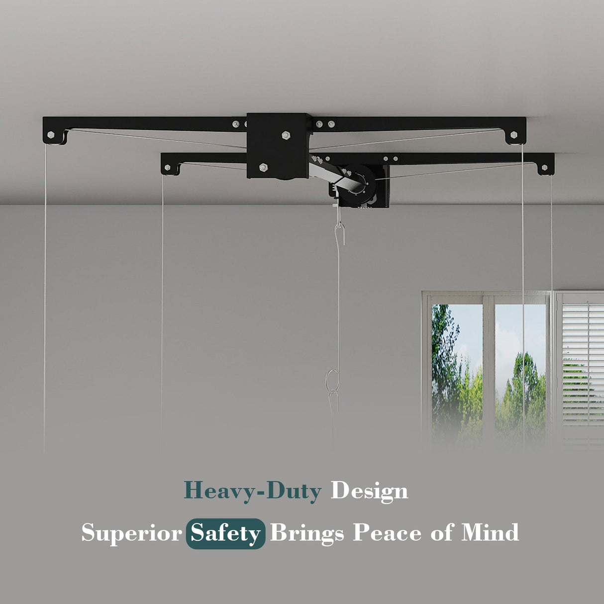 Overhead Garage Storage Rack 4x4 FT for High Ceilings