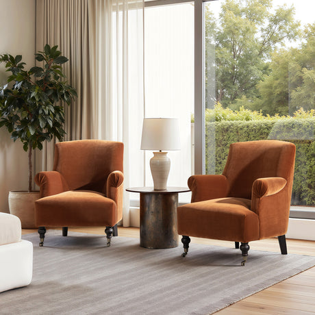Eloise-30'-Pleated-Sock-Arm-Accent-Armchair,-Burnt-Orange-Performance-Velvet-Accent-Chairs