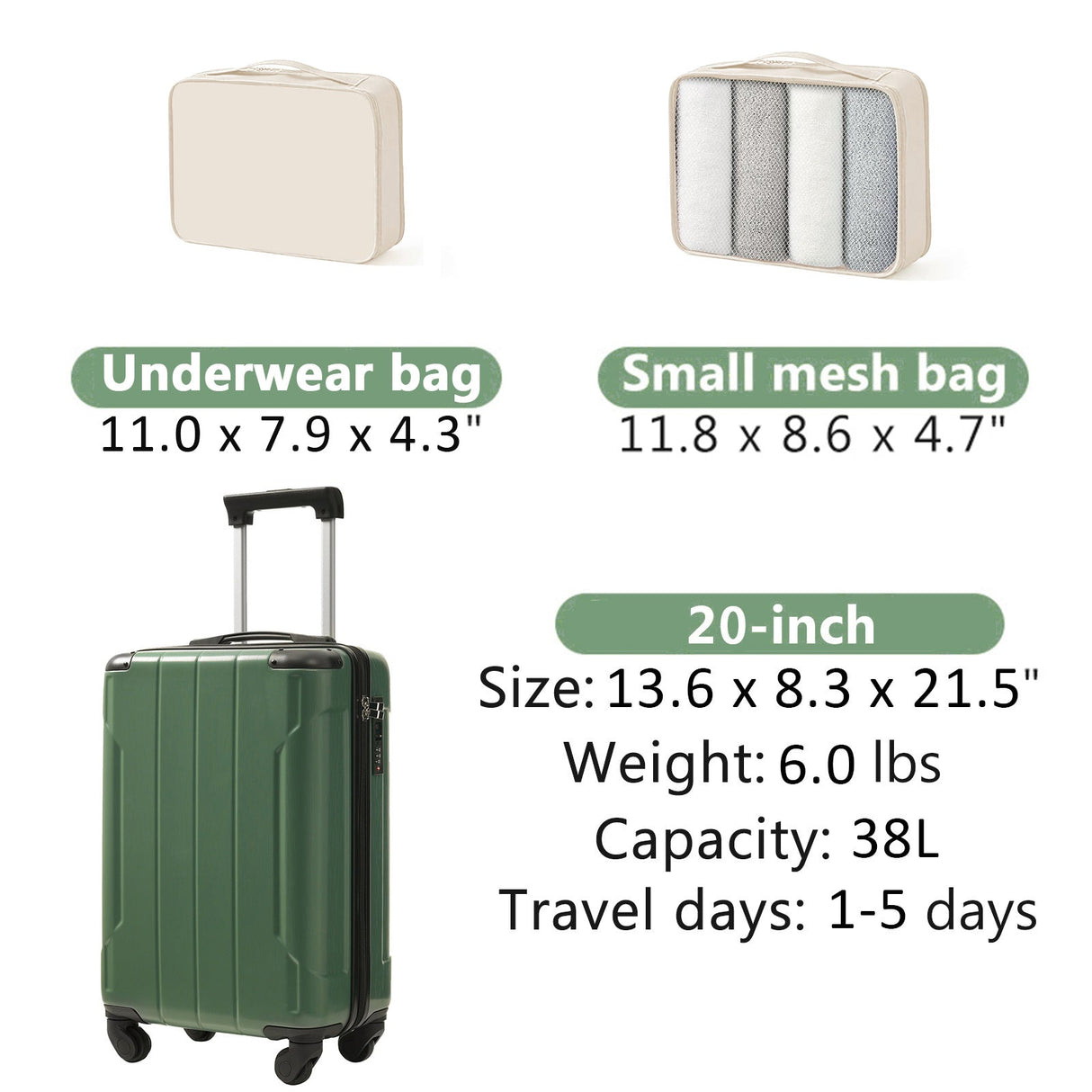 20-Inch Hardshell Carry-On Luggage