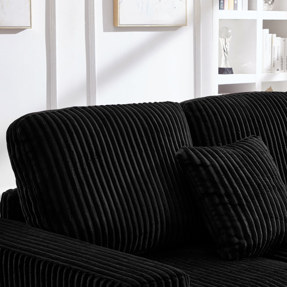 93" Sectional Sofa Couch with Reversible Chaise Lounge