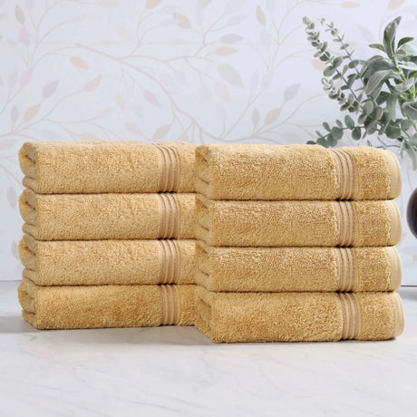 Heritage Egyptian Cotton Plush Thick Absorbent Hand Towel Set of 8 - Egyptian Cotton Hand Towel by Superior Brand