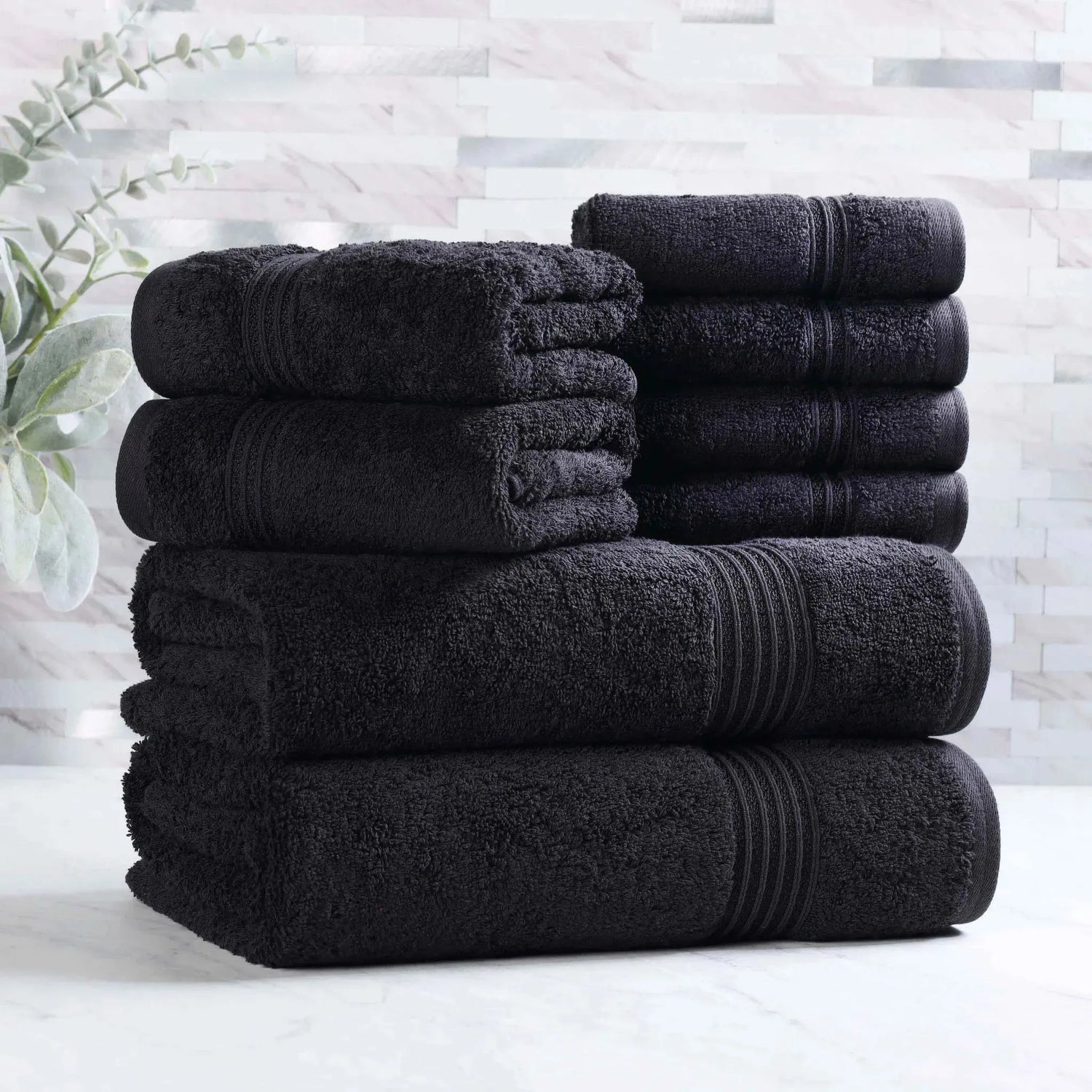 Heritage Egyptian Cotton Plush Heavyweight 8 Piece Towel Set - Egyptian Cotton Towel Set by Superior Brand