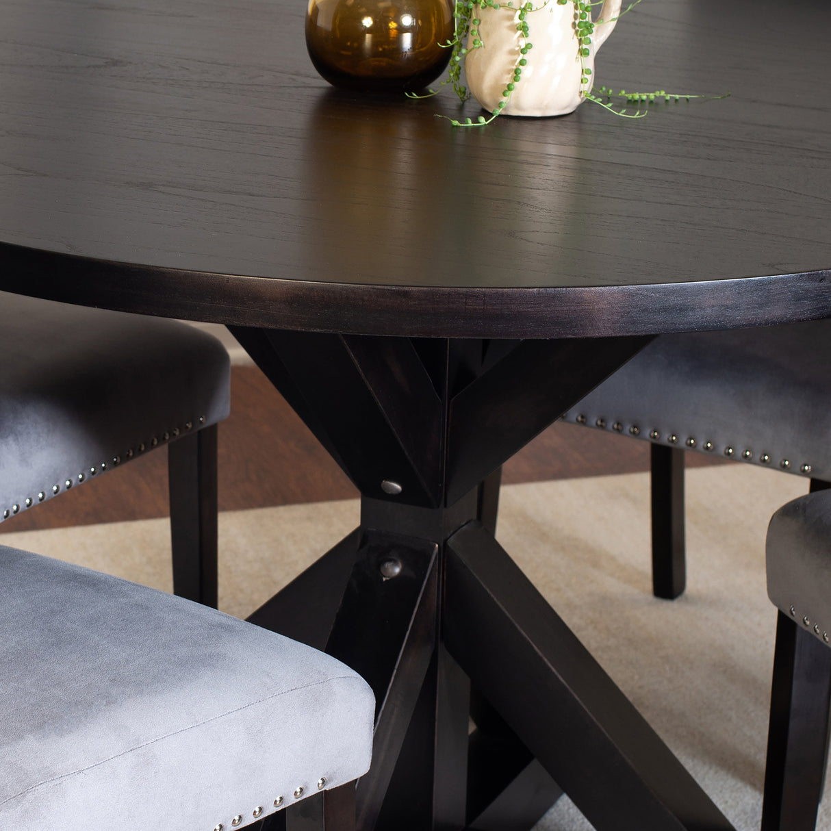 Enbridge 5-piece Dining SetCross-Buck Dining Table with 4 Stylish Chairs