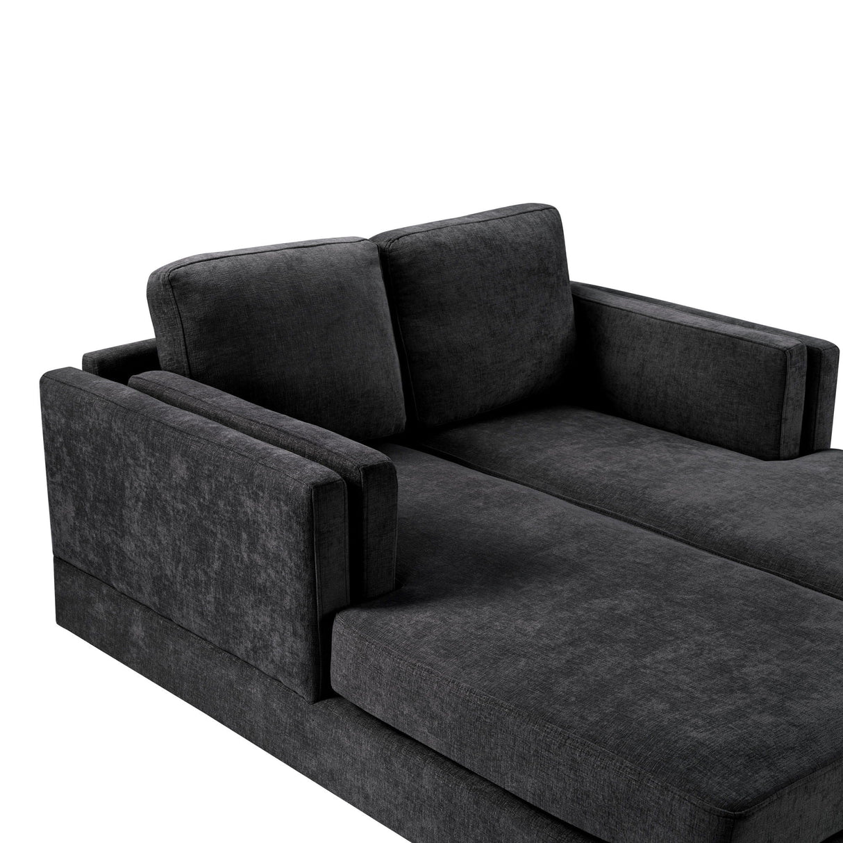 Chaise Lounge Sofa Bed With Dual Layer Armrests For Living Room