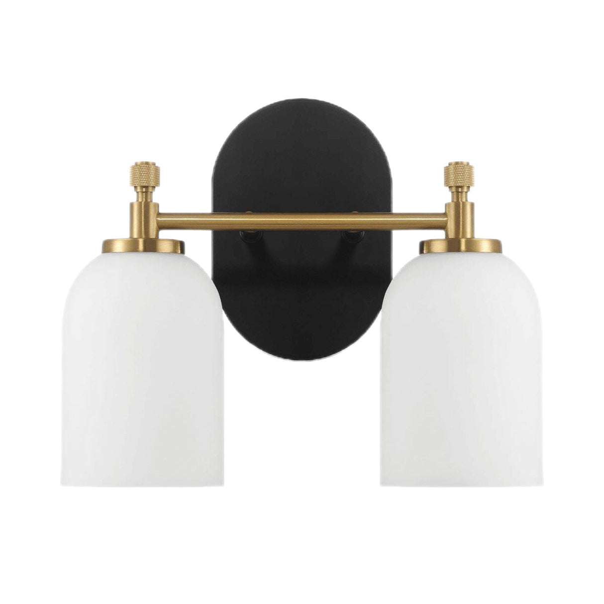 Vortex - 2 Lights Vanity In Style For Over Bathroom Mirror Wall Sconce - Black / Gold / White