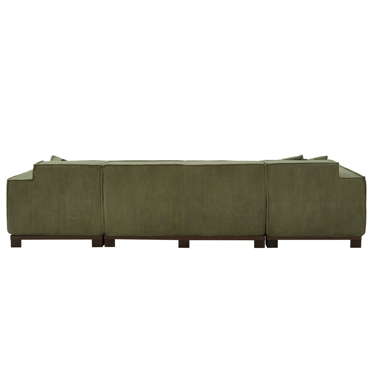 U-Shaped Sectional Sofa With RGB LED Light Strip And 6 Pillows