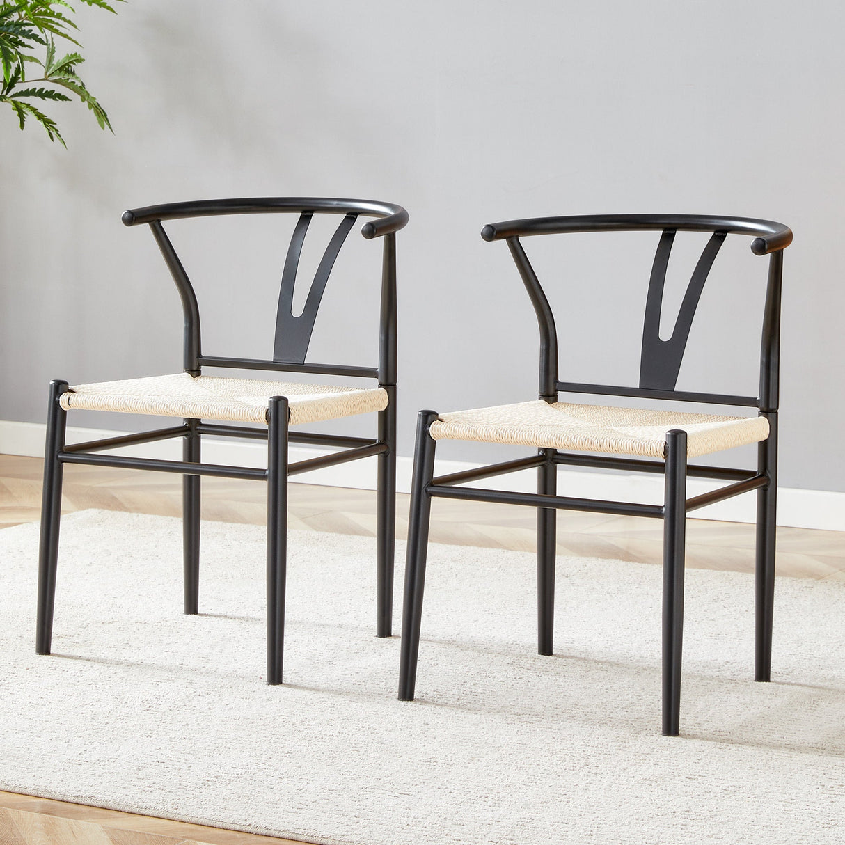 Wesborn Chair - Y-Shaped Medieval Style Armchair for Dining Table, Set of 4