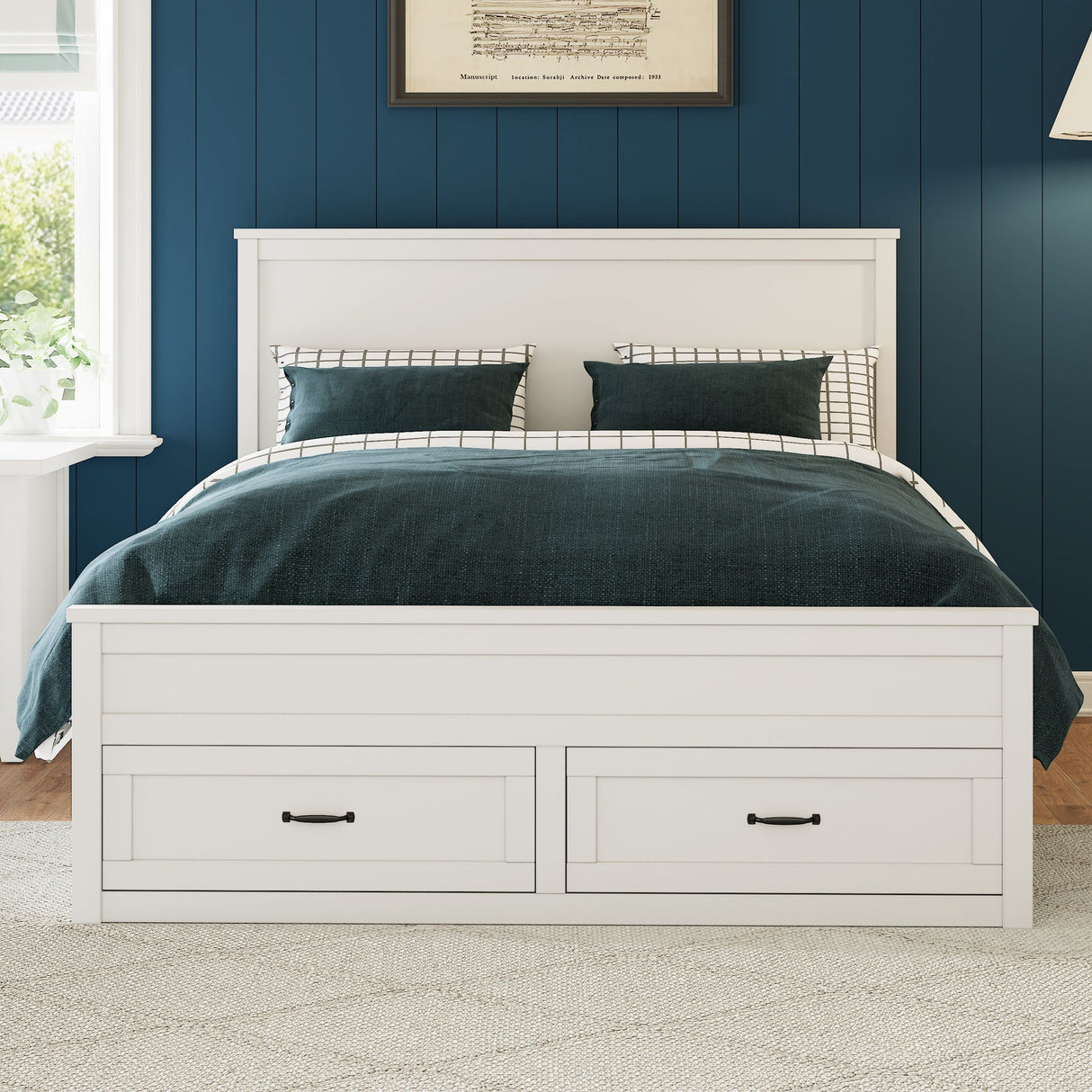 Modern Storage Platform Bed Frame With 6 Drawers