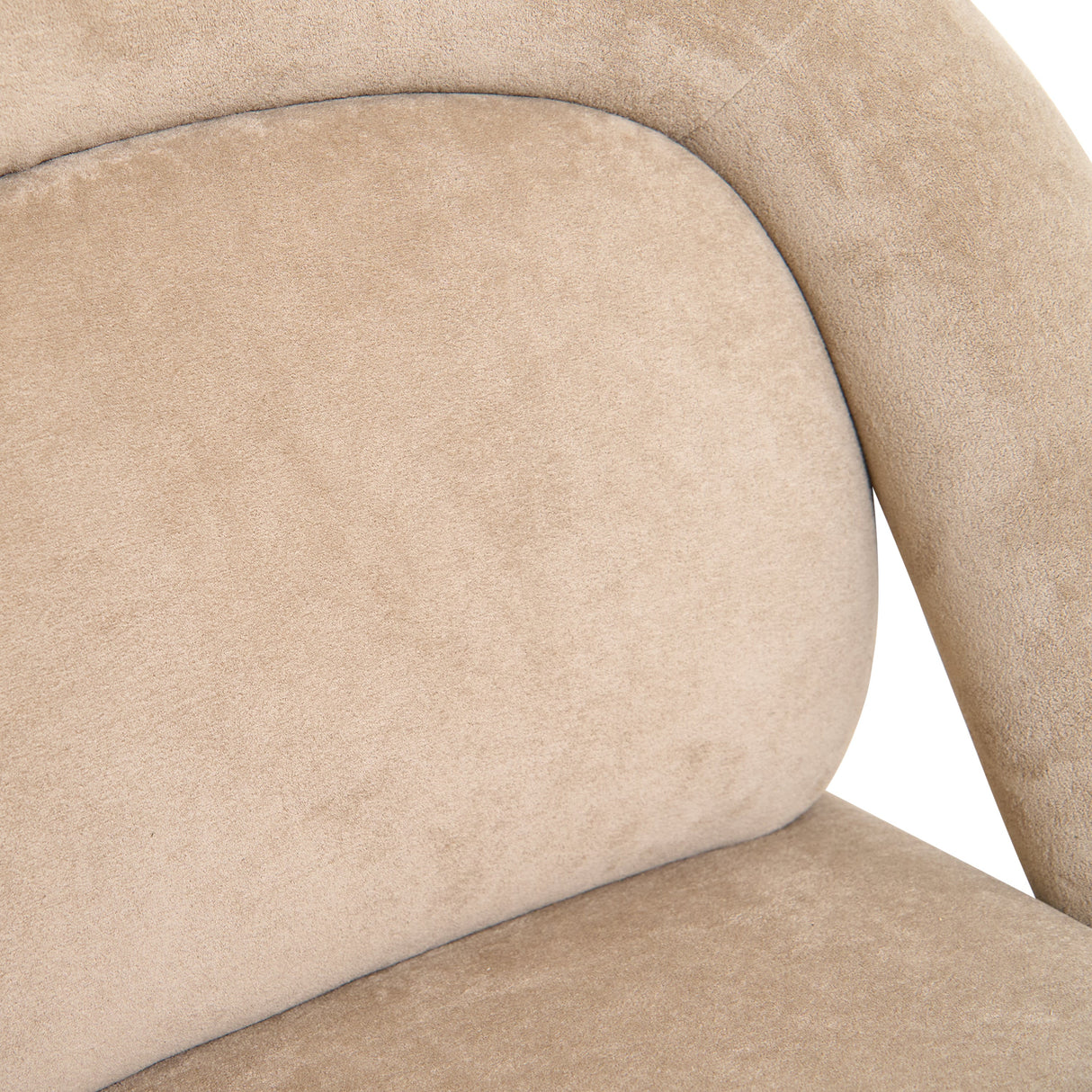 Stylish Dark Beige Velvet Lounge Chair