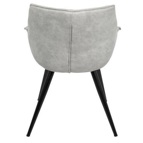 Wrangler Industrial Chair Set of 2 with Cushioned Armrests - Light Gray