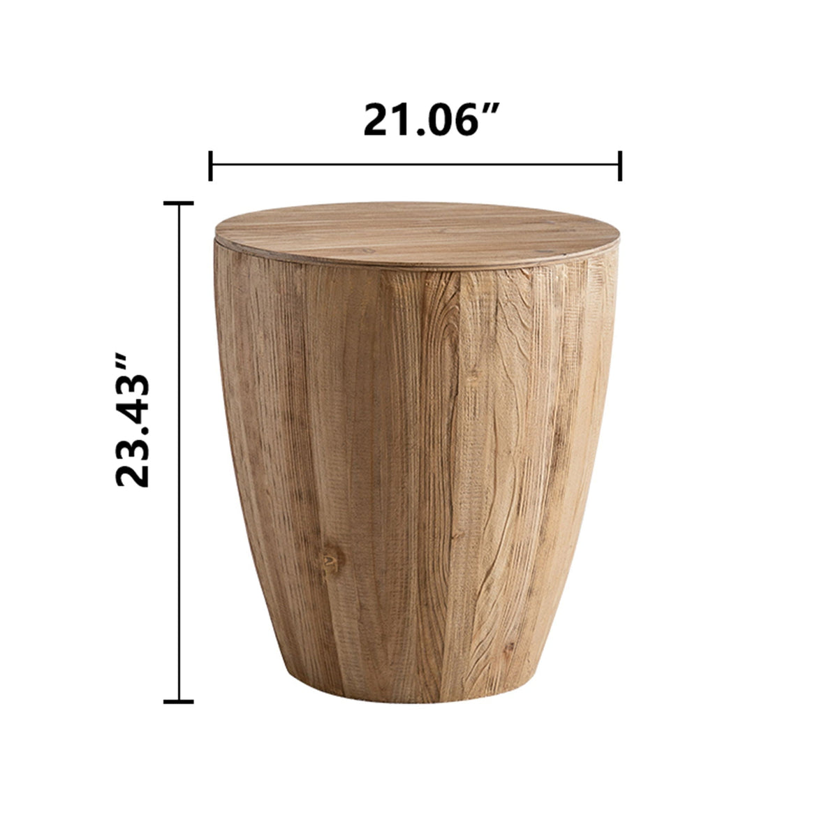Vintage Style Barrel Coffee Table With Storage