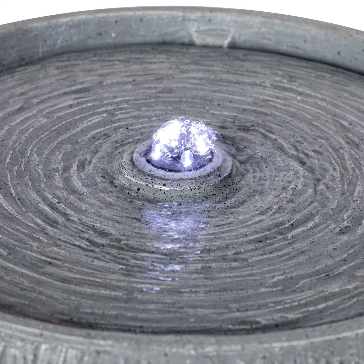 12.99' Gray Polyresin Outdoor Water Fountain with LED Light