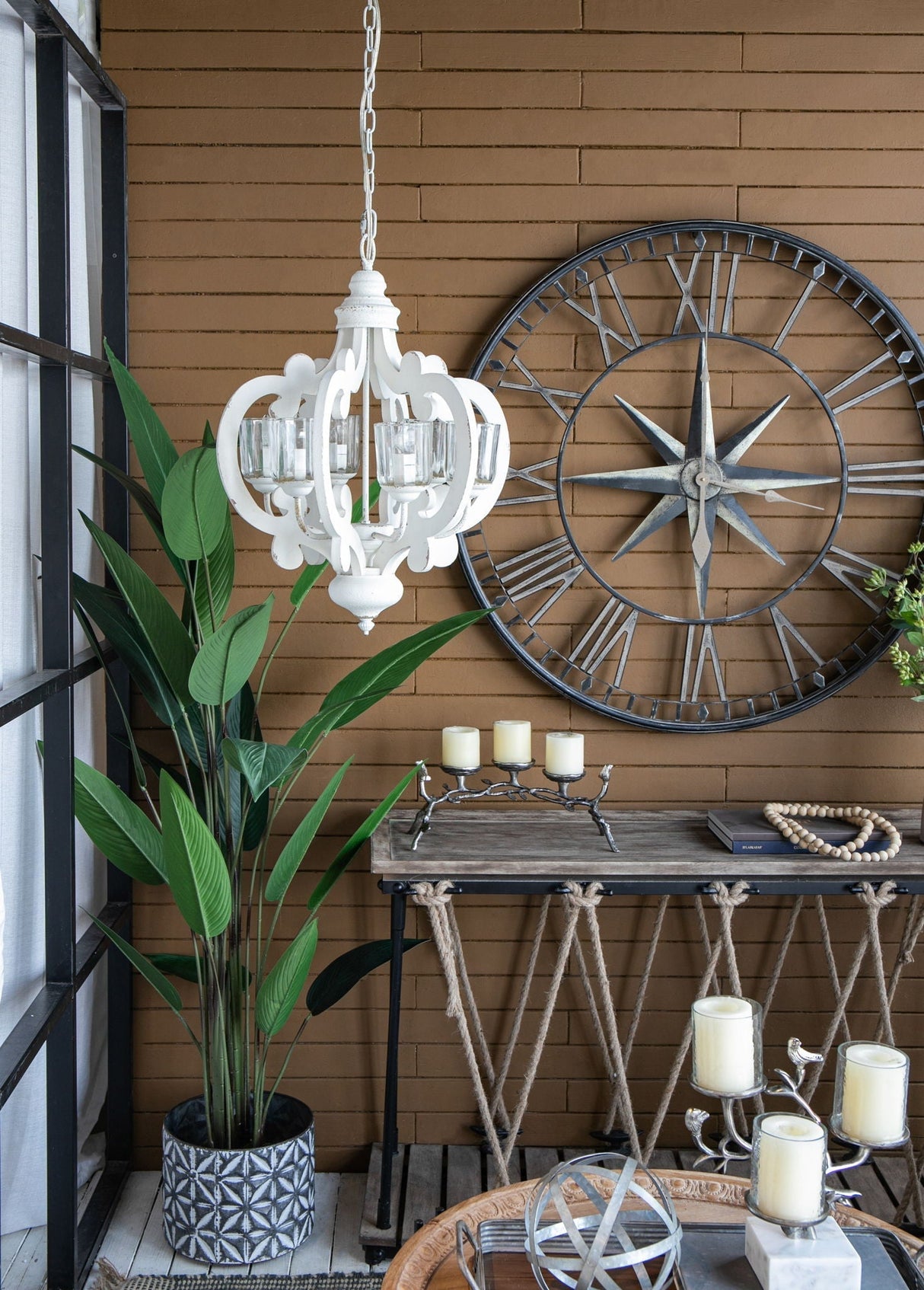 Farmhouse 6-Light Wood Chandelier Pendant Light Fixture
