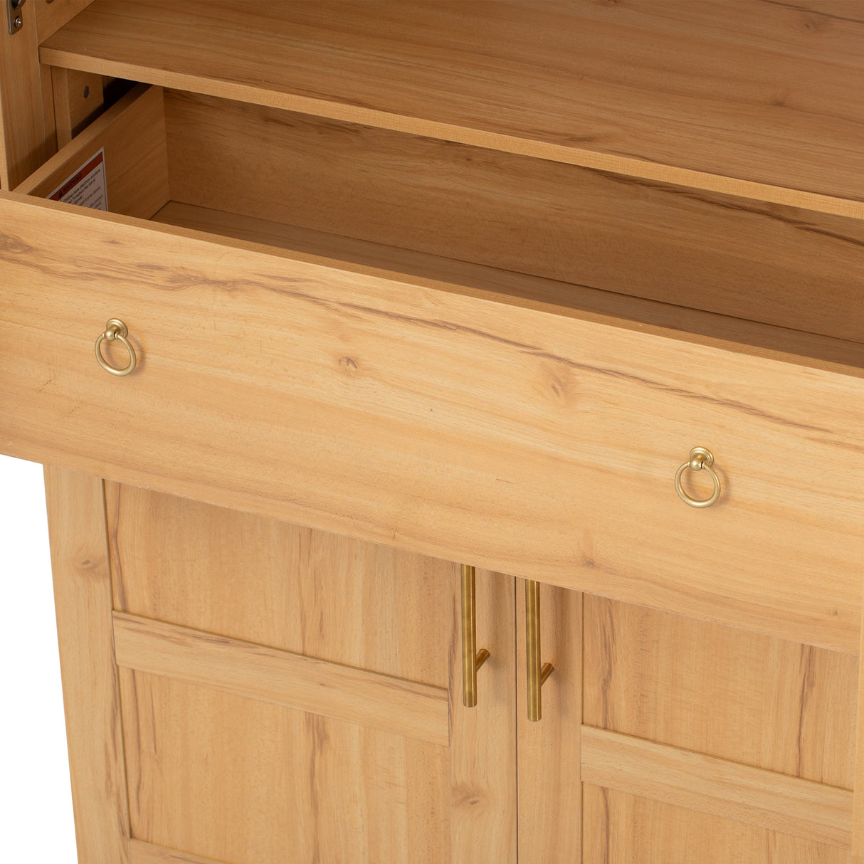 K&K 71' Tall Arched Kitchen Pantry Cabinet with Adjustable Shelves