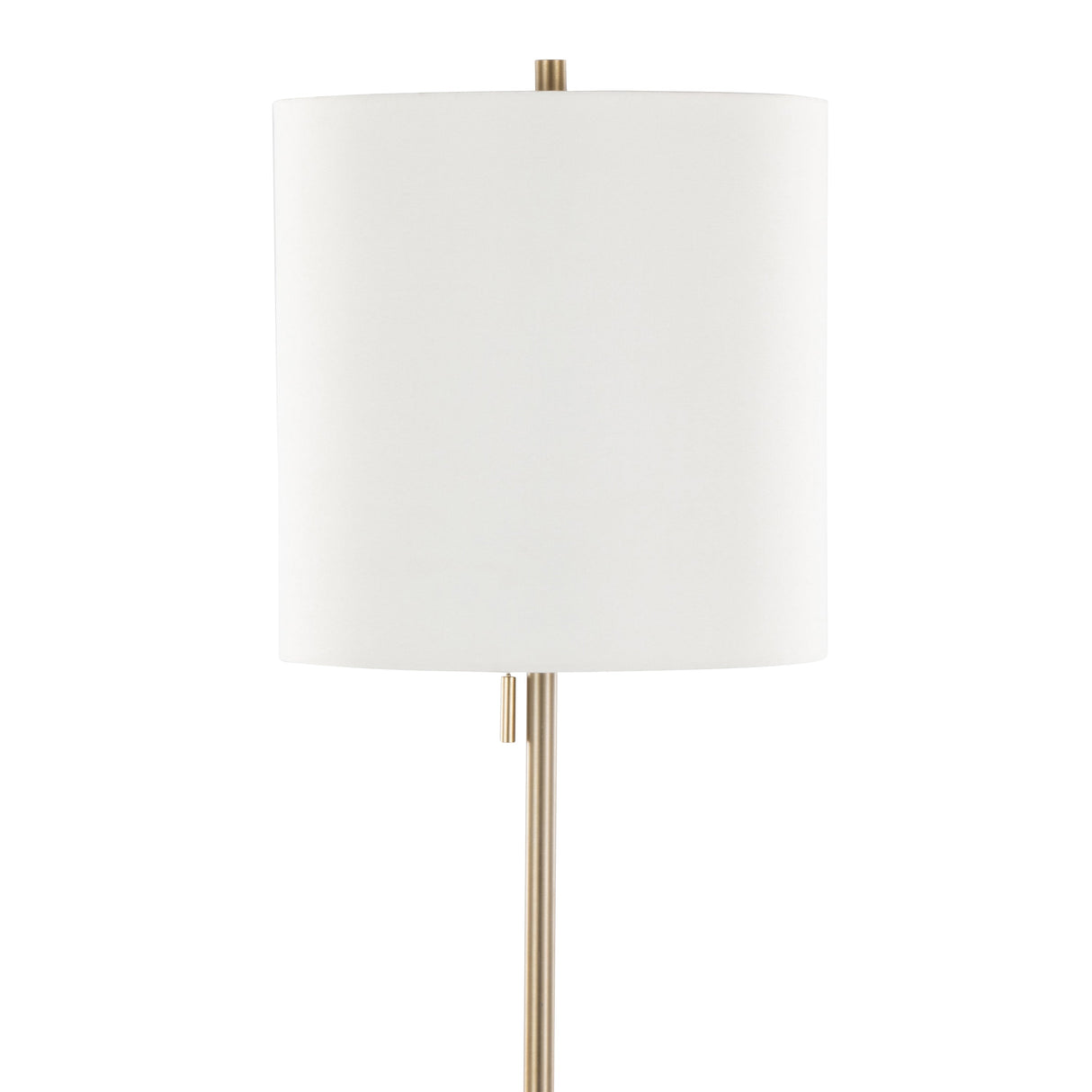 Cone 64' Contemporary Metal Floor Lamp in Gold with White Linen Shade