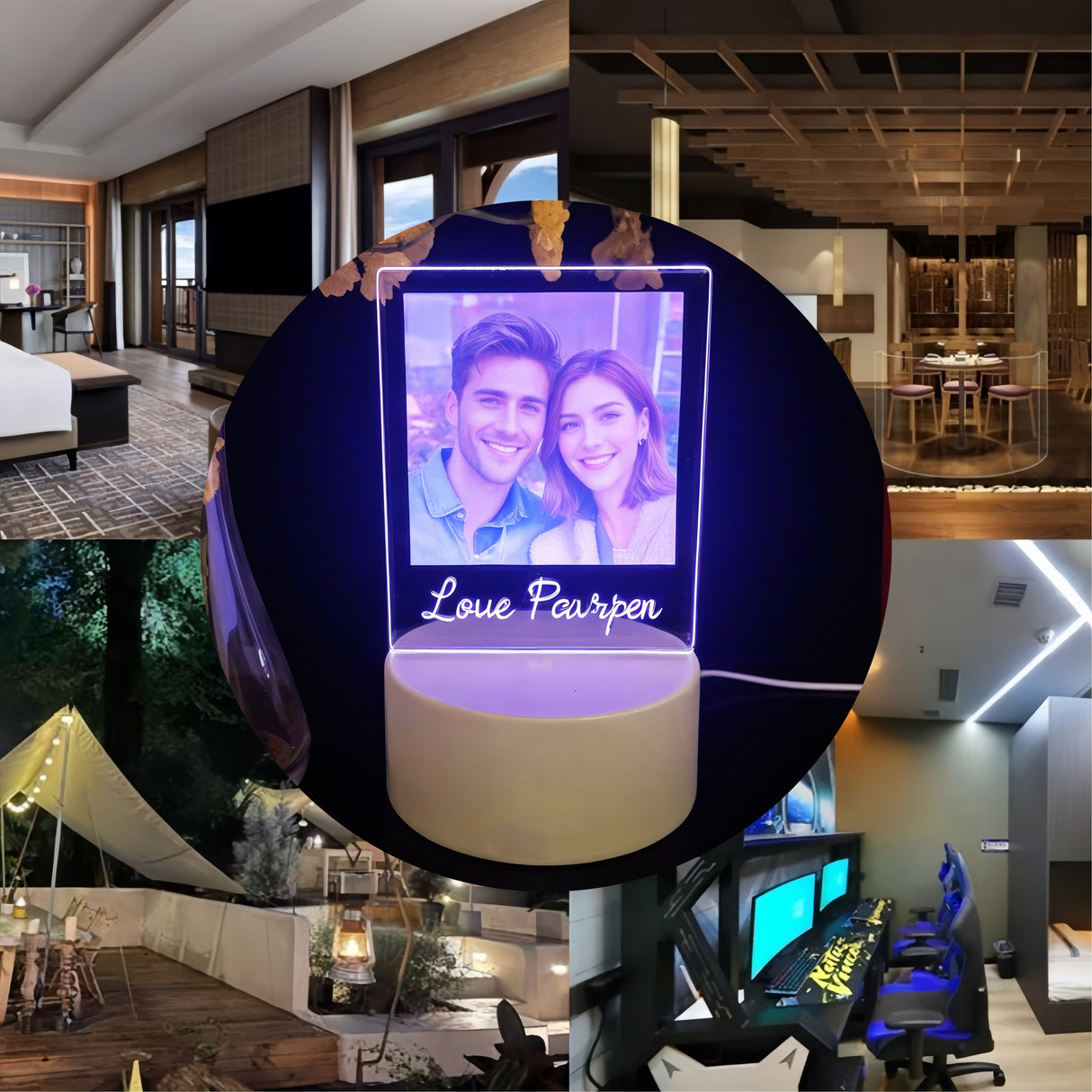 Custom Photo LED Night Light – Personalized Table Lamp Gift for Girlfriend or Women