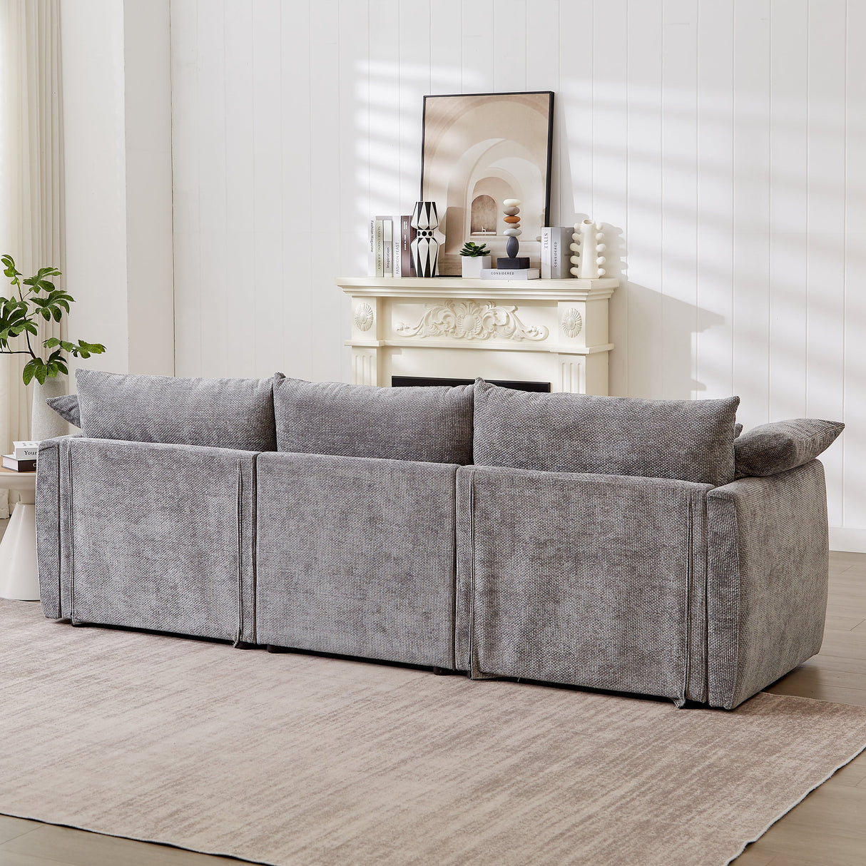 98.5' 3-Seater Sofa in Contemporary Grey