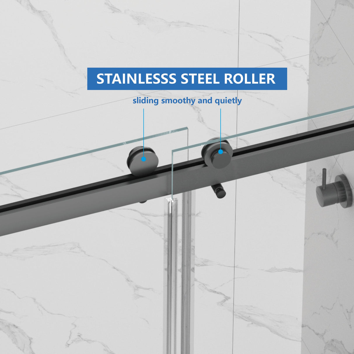 Frameless Shower Door - Double Sliding Design