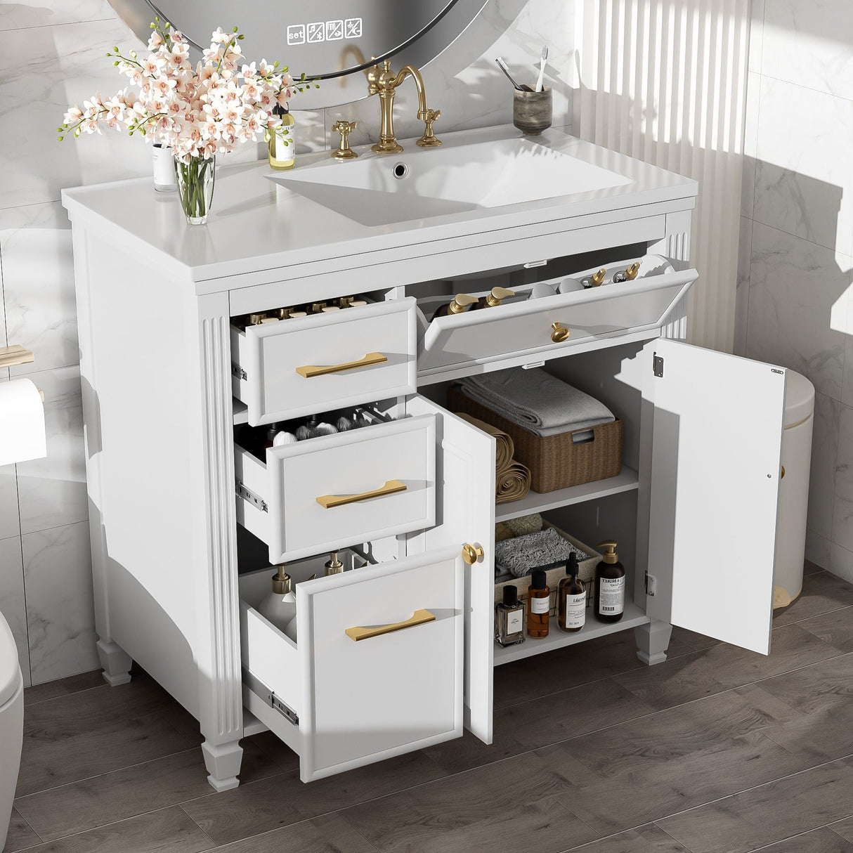 Modern Bathroom Vanity With Ceramic Sink