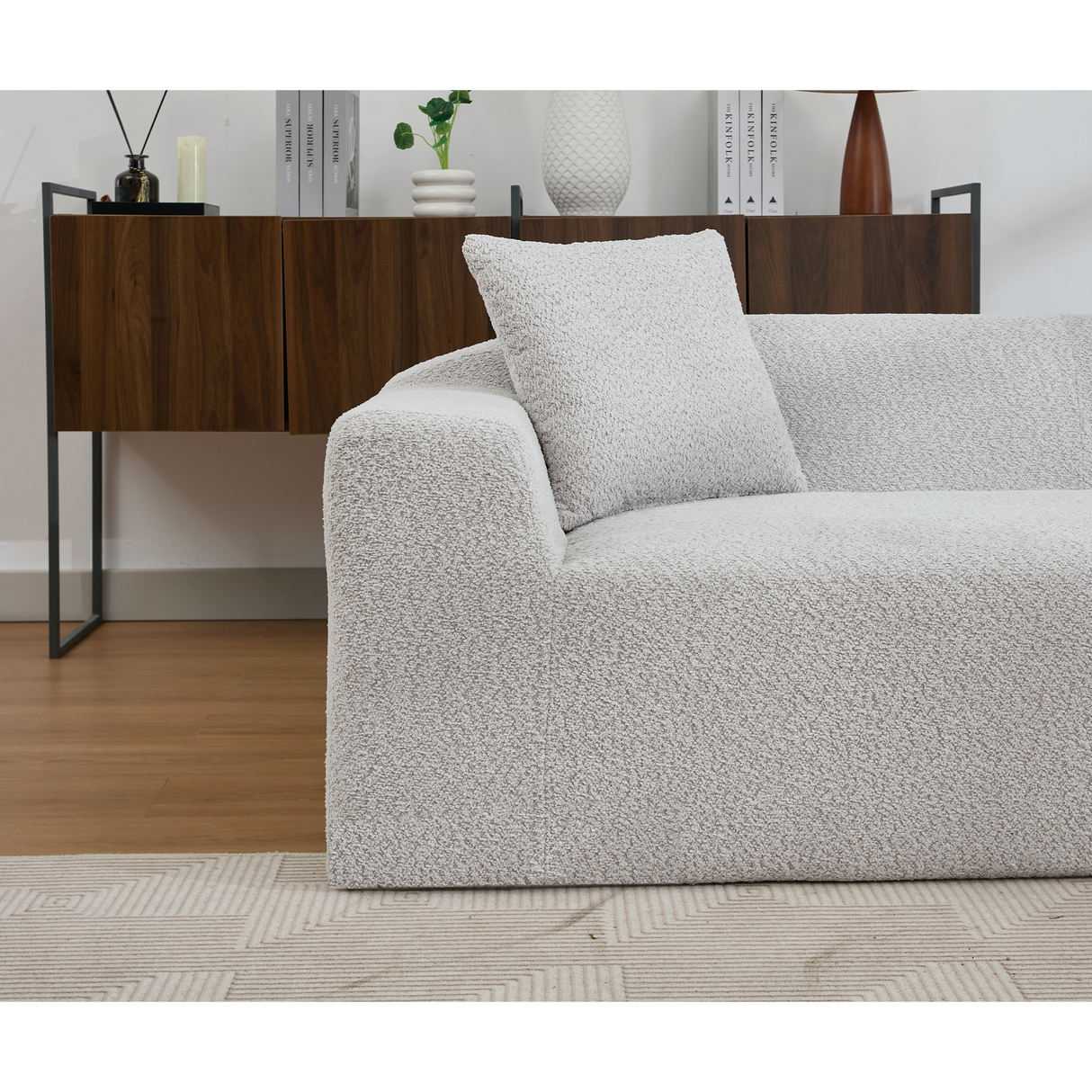 The Sophia Modern Bouclé Two-Piece Sofa Ensemble
