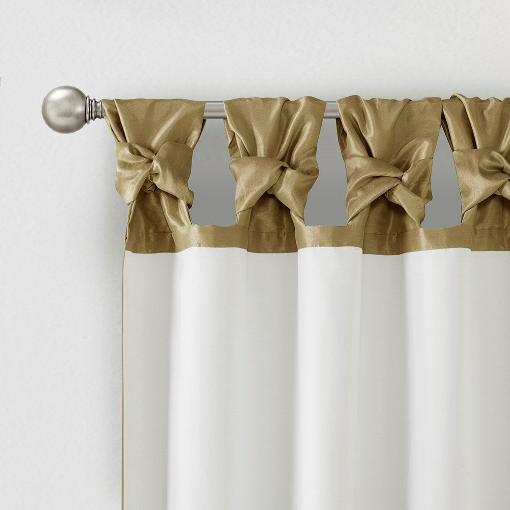 Twist Tab Lined Window Curtain Panel Bronze 50x84'