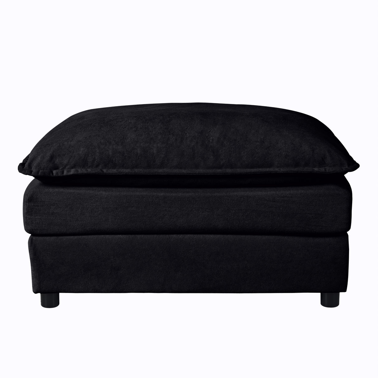 Luxury Chenille Ottoman with Double-Layer Cushion