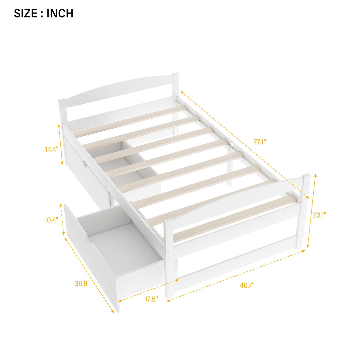 Platform Bed With 2 Drawers