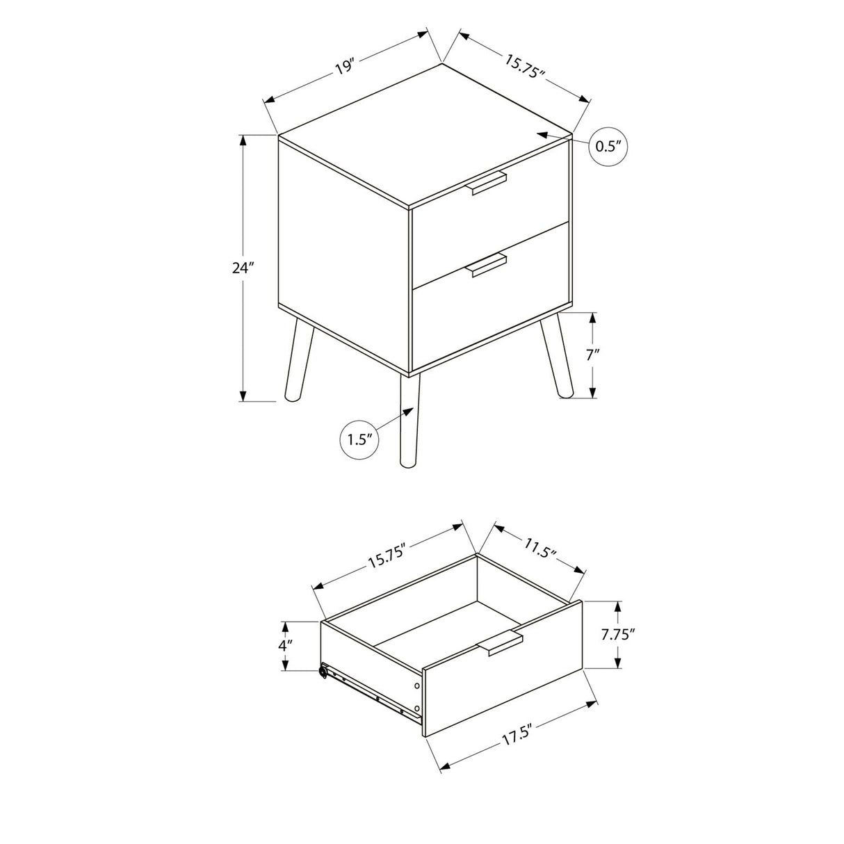 Accent Table With Storage Drawers - Brown