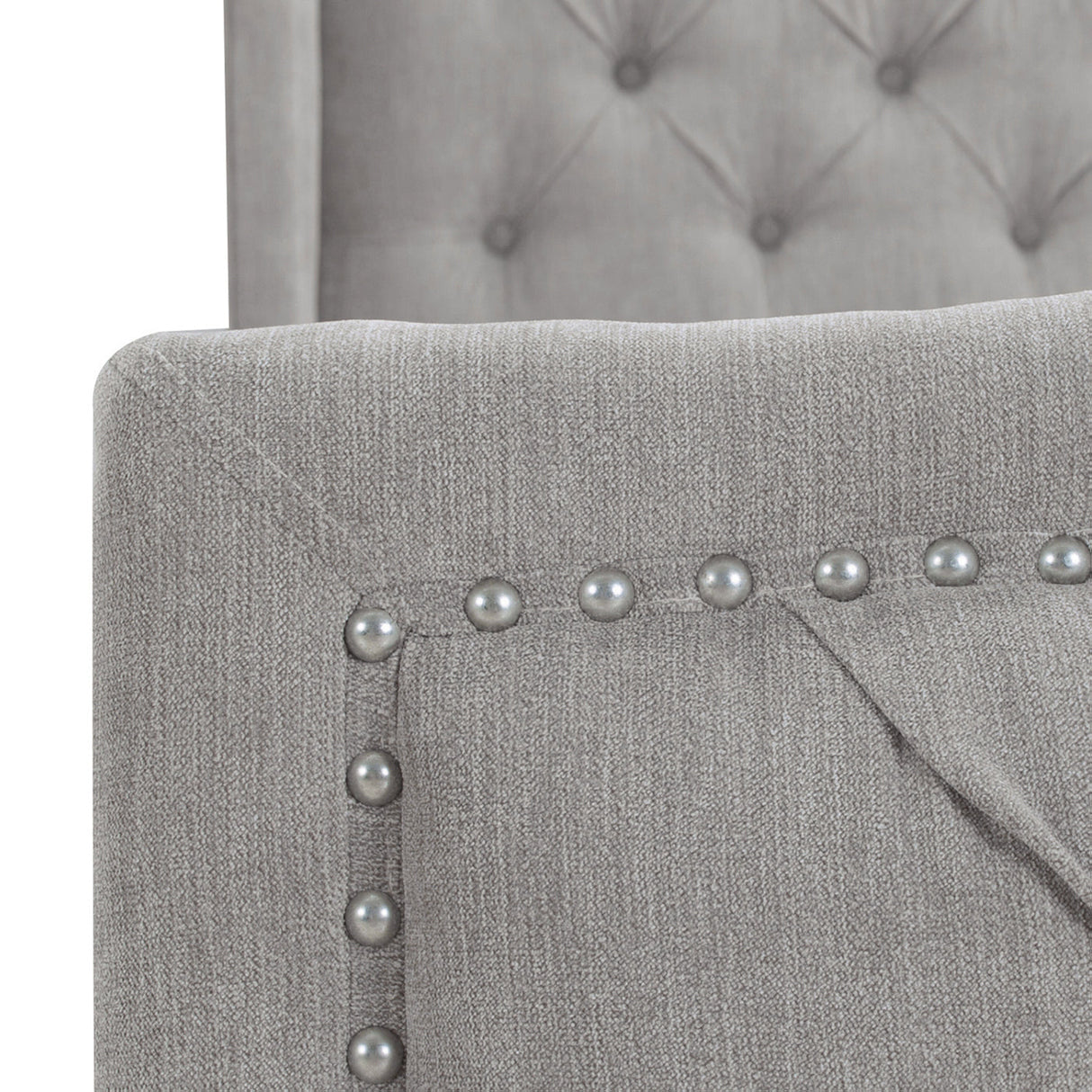The Eldhavn™ Nailhead Upholstered Bedframe King