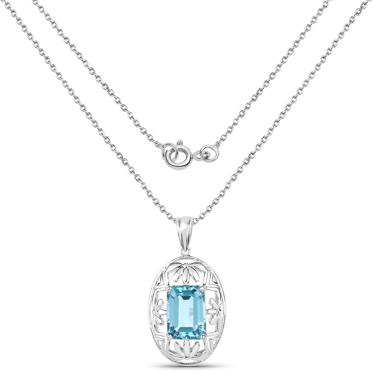 9.60 Carat Genuine Green Topaz .925 Sterling Silver Pendant