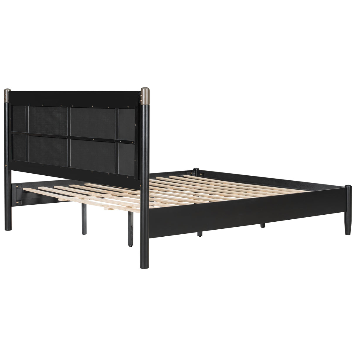 Solid Wood King Bed, Heavy Duty Support Without a Box Spring