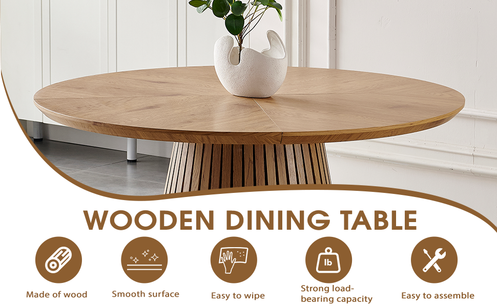Wooden Dining Table - Modern Round Kitchen Design