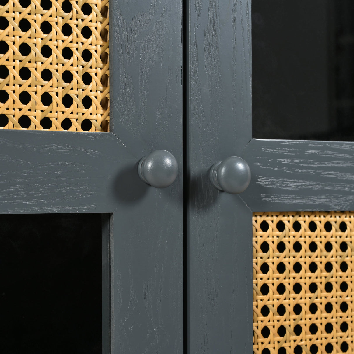 Retro Industrial Grey 4-Door Sideboard