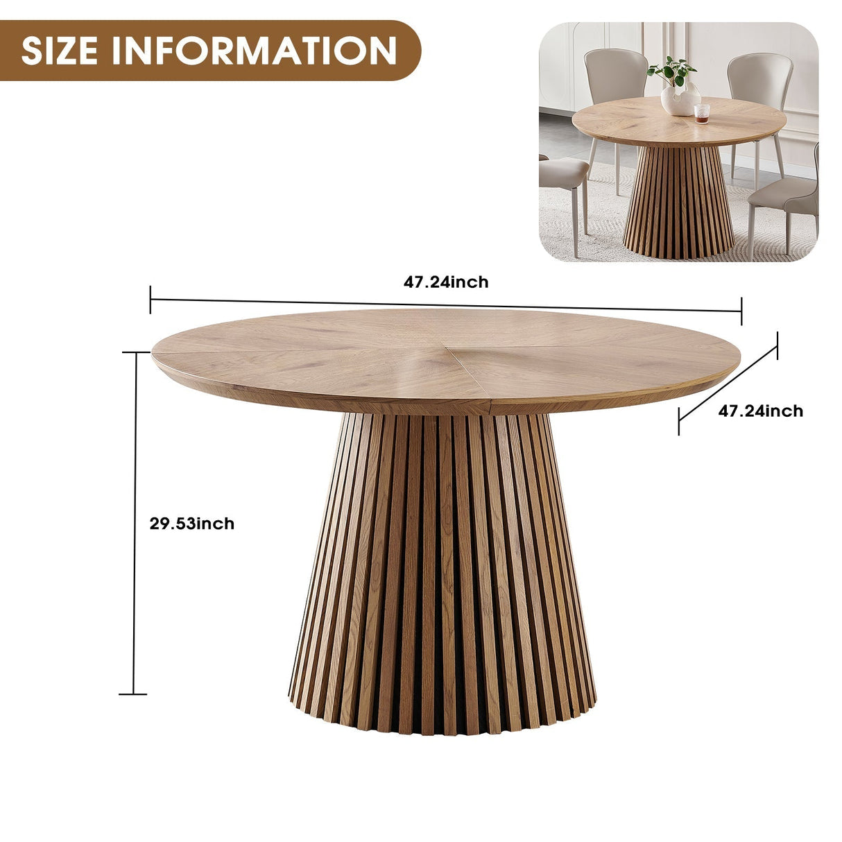 Wooden Dining Table with Oval Top and Slatted Legs