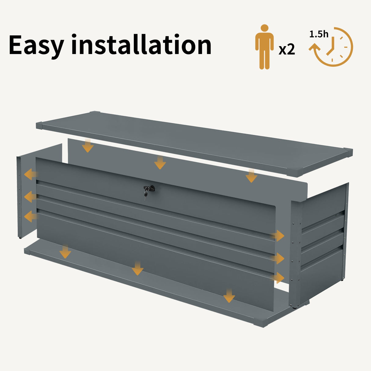 260 Gallon Metal Outdoor Deck Box