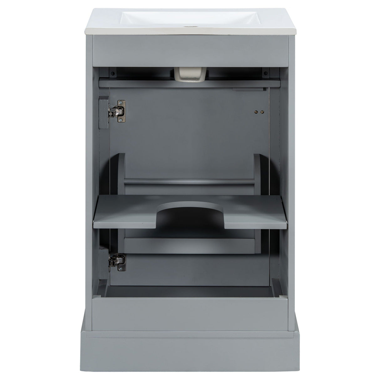 Elegant Bathroom Vanity With Ceramic Sink, Soft Close Door, Adjustable Shelf
